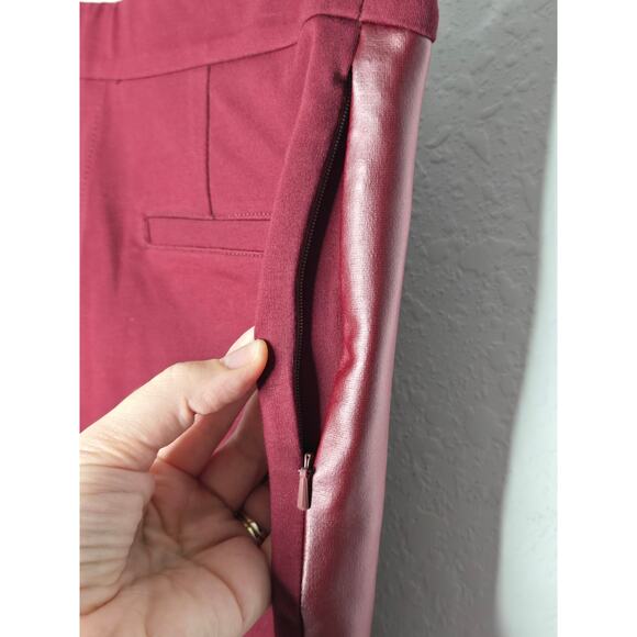 Betabrand Red Jett Faux Leather Skinny Pants Women's Medium - Picture 8 of 11